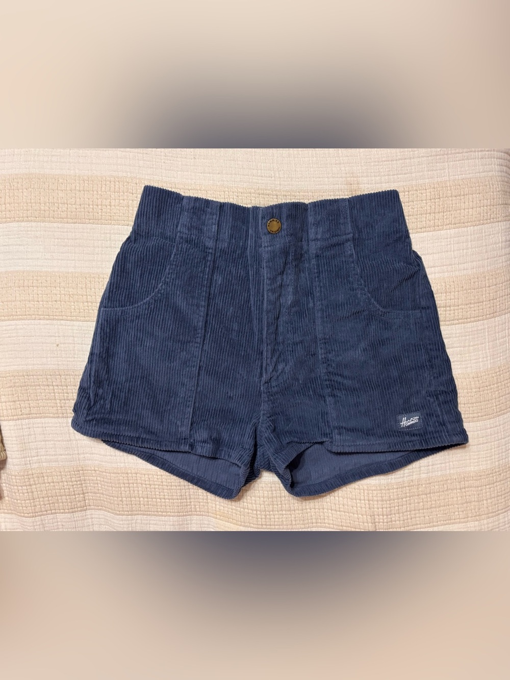 Hammies High-Waist Corduroy Shorts in Navy Blue 28